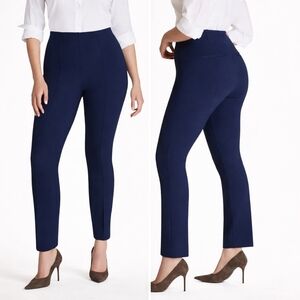 SPANX Supersmooth Perfect Fit Ponte Ankle Pants Navy Blue Large